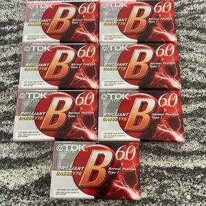 NEW TDK B-60‎ Normal Position Type I Brilliant Audio Cassette Tapes, 8 total